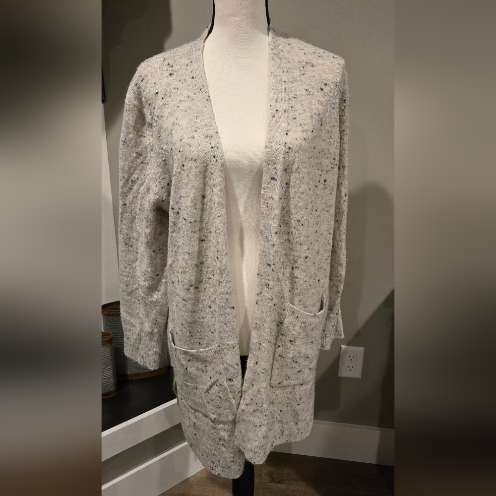 Lnwot Sz L Wool Blend cream colored long cardigan by Madewell.